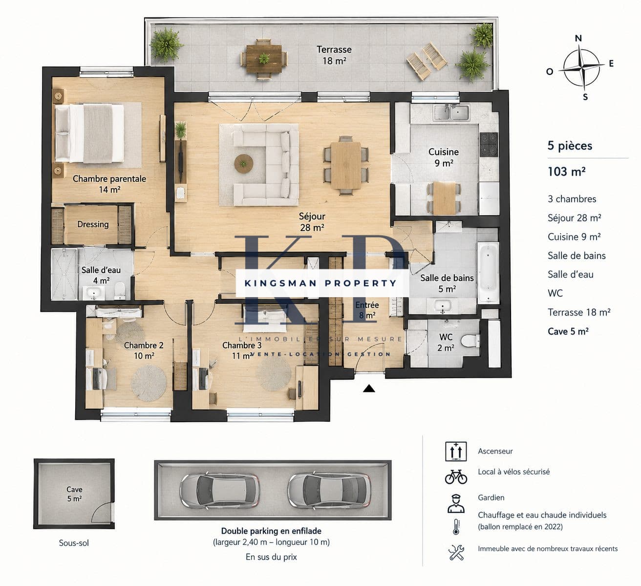 Bel appartement familial 5 pièces – 103m² avec Terrasse · photo 2